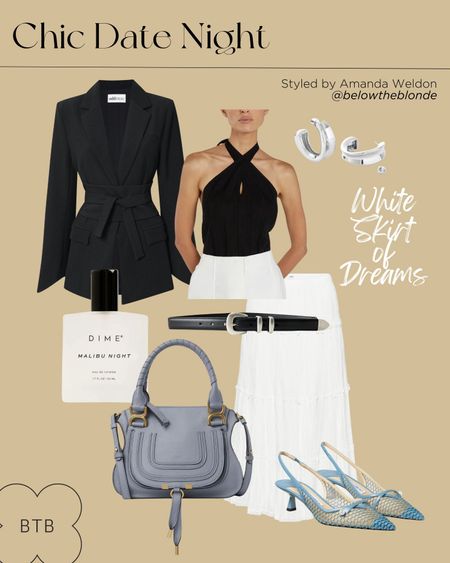 The perfect elegant, chic date night outfit  🤍 

(Blazer is Odd Muse no link) date night, chic outfit, white skirt, sophisticated style, timeless elegance, going out outfit

#LTKSeasonal #LTKStyleTip #LTKWorkwear