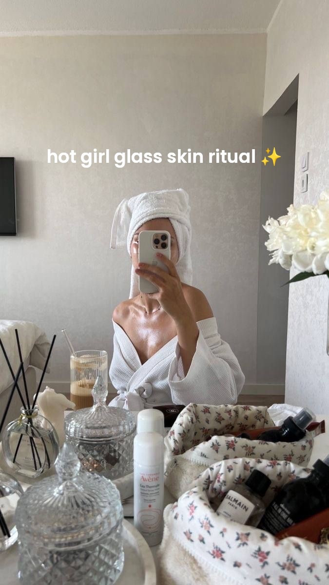 hot girl glass skin nighttime ritual ✨

glowing skin starts long before makeup. your skin reflects your stress levels, hydration, sleep quality, inflammation, hormones, nervous system & how well you take care of yourself emotionally.

that’s why your nighttime routine matters so much.

put on a soft robe.
make a calming beauty tea in your favorite mug.
light a candle.
slow the lights down.
stop overstimulating your nervous system before bed.

start with an ice roller to calm puffiness, tension, inflammation & help lymphatic drainage. this helps depuff your face while also grounding your nervous system after a long day.

then use a skin boosting wand to help your products absorb deeper into the skin while creating that healthy glass skin glow everyone wants right now.

next apply a regenerating serum to deeply hydrate, support your skin barrier & help your skin recover overnight. hydrated healthy skin always glows differently.

seal everything in with a rich dewy moisturizer because glass skin is really about maintaining hydration, softness & protecting your barrier instead of constantly stripping your skin.

finish with an overnight collagen mask so your skin stays hydrated, nourished & glowing while you sleep.

little rituals like this teach your body to slow down, soften, rest & reconnect with yourself instead of constantly living in stress mode ✨

because hot girls glow differently when they feel emotionally safe too ~bg🤍

#LTKdayinmylife #LTKgrwm #LTKselfcare