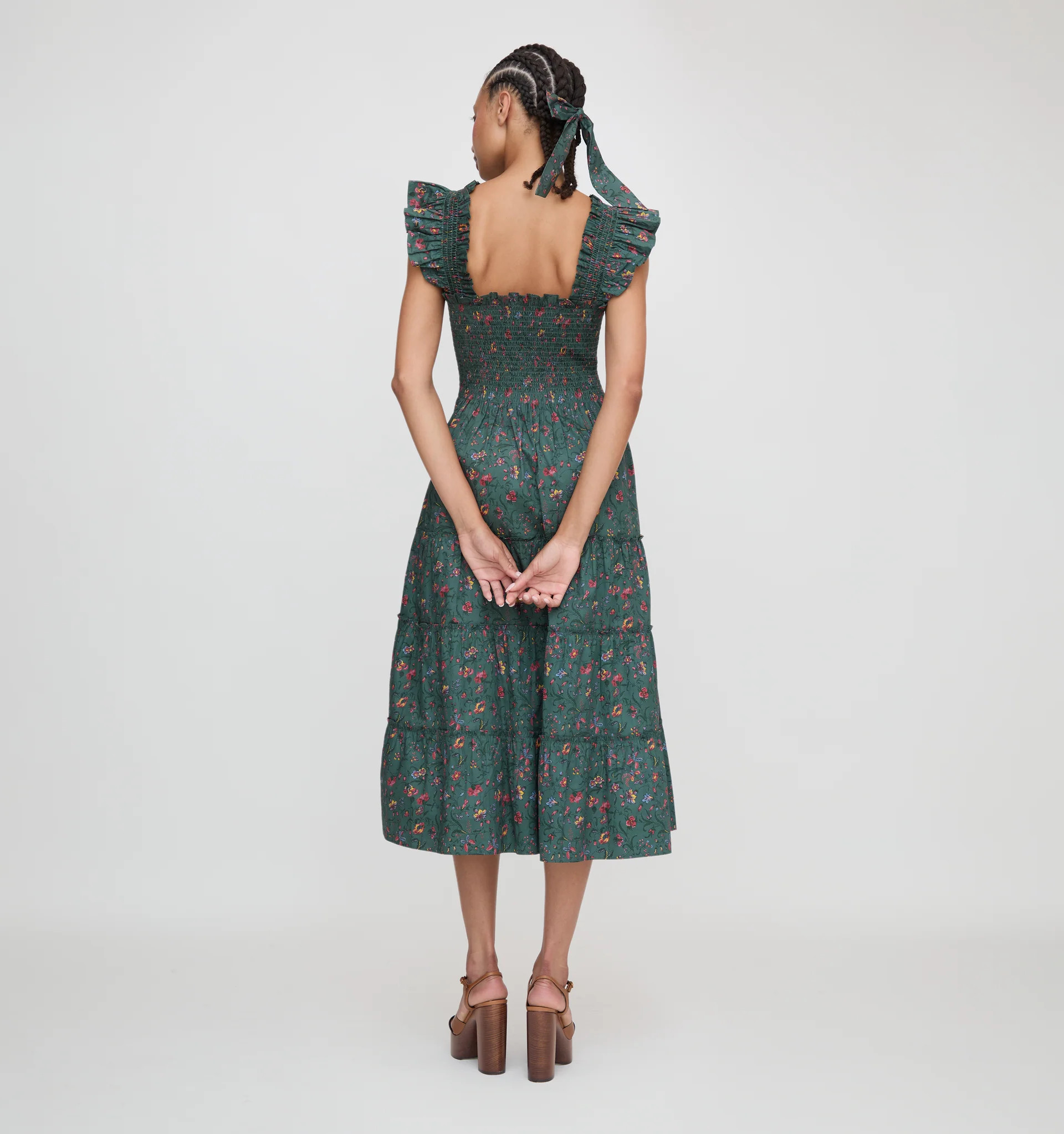 The Ellie Nap Dress - Bottle Green Fleur Chintz | Hill House Home