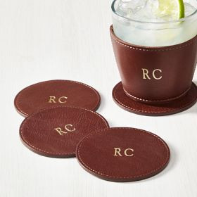 Leather Coasters, Set of 4 | Mark and Graham