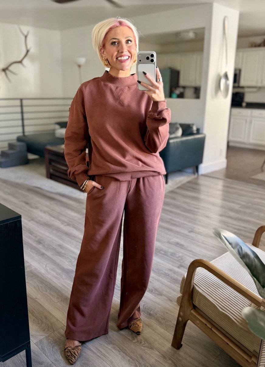 Relaxing in my favorite comfy set! Outfit: Medium // Shoes: TTS  

 #LTKootd #LTKSeasonal #LTKSaleAlert