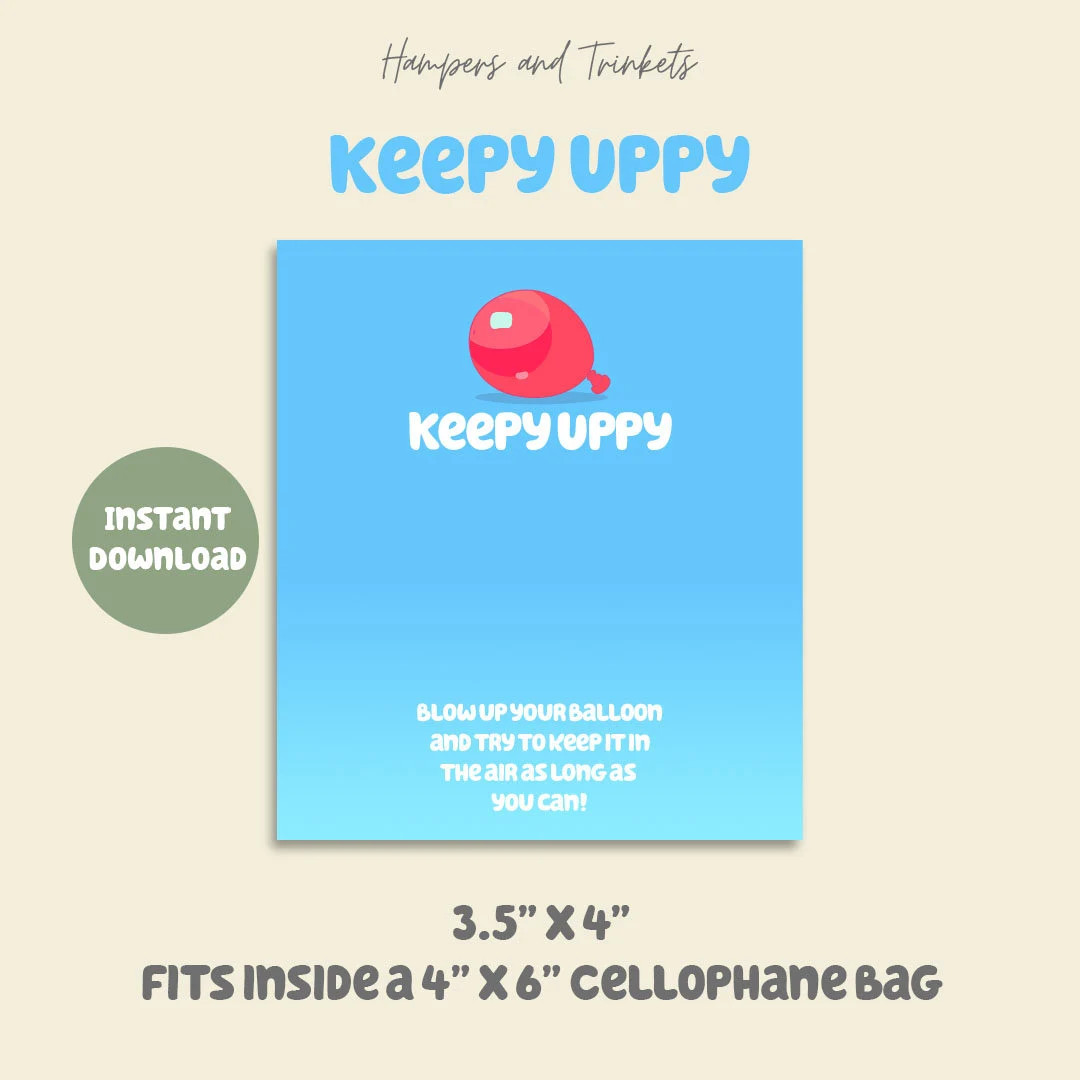 Bluey Party Favor Keepy Uppy Digital Download Bluey Blue Dog DIY Printable Party Decorations Kids... | Etsy (US)