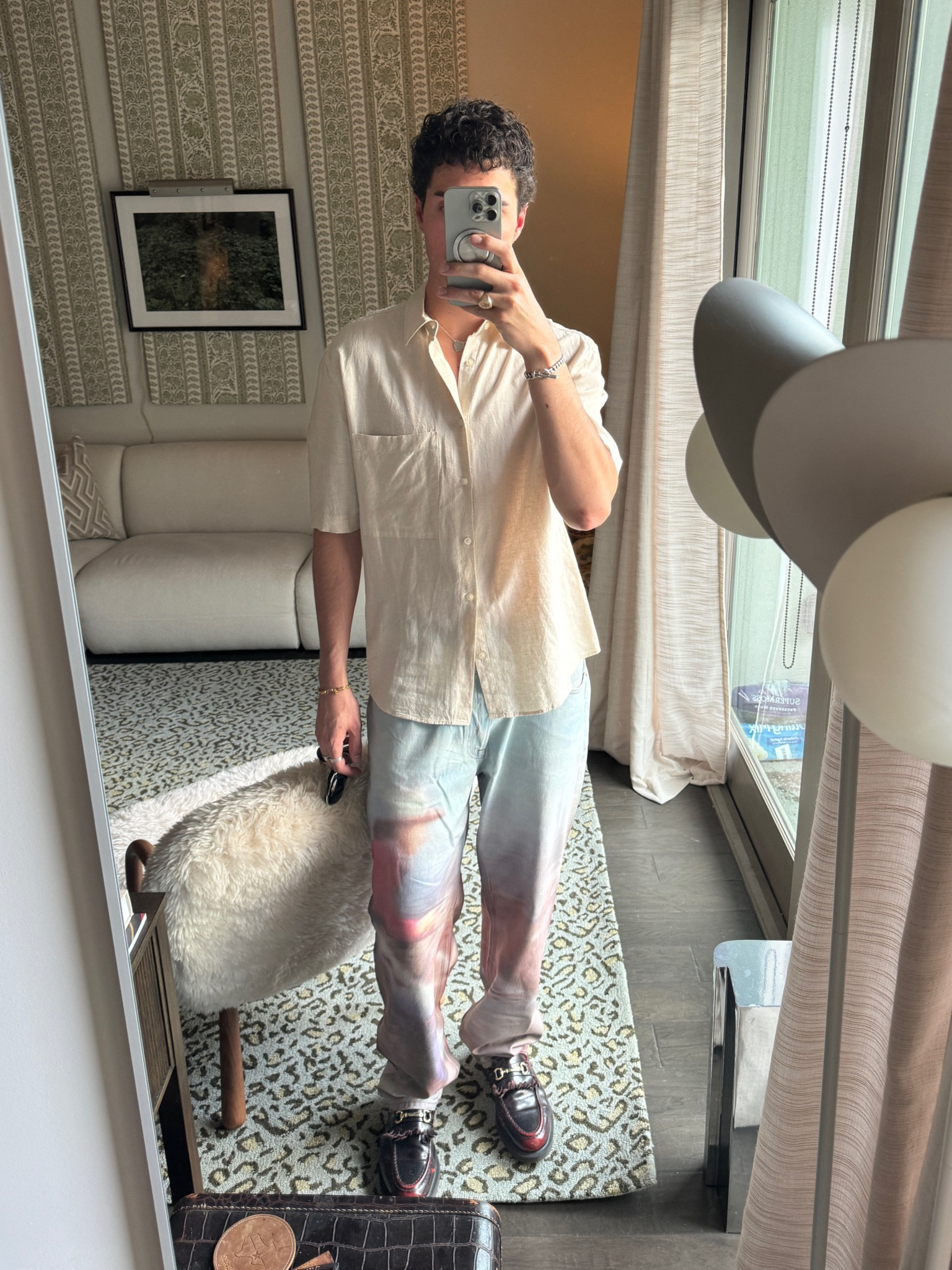 Linen plus trompe l’oeil Zara x TwoJeys cowboy jeans makes the perfect summer outfit! Oversized linen short sleeve button down, faded printed relaxed jeans, and Dr Marten chunky lugg sole loafers 

#LTKMens #LTKStyleTip