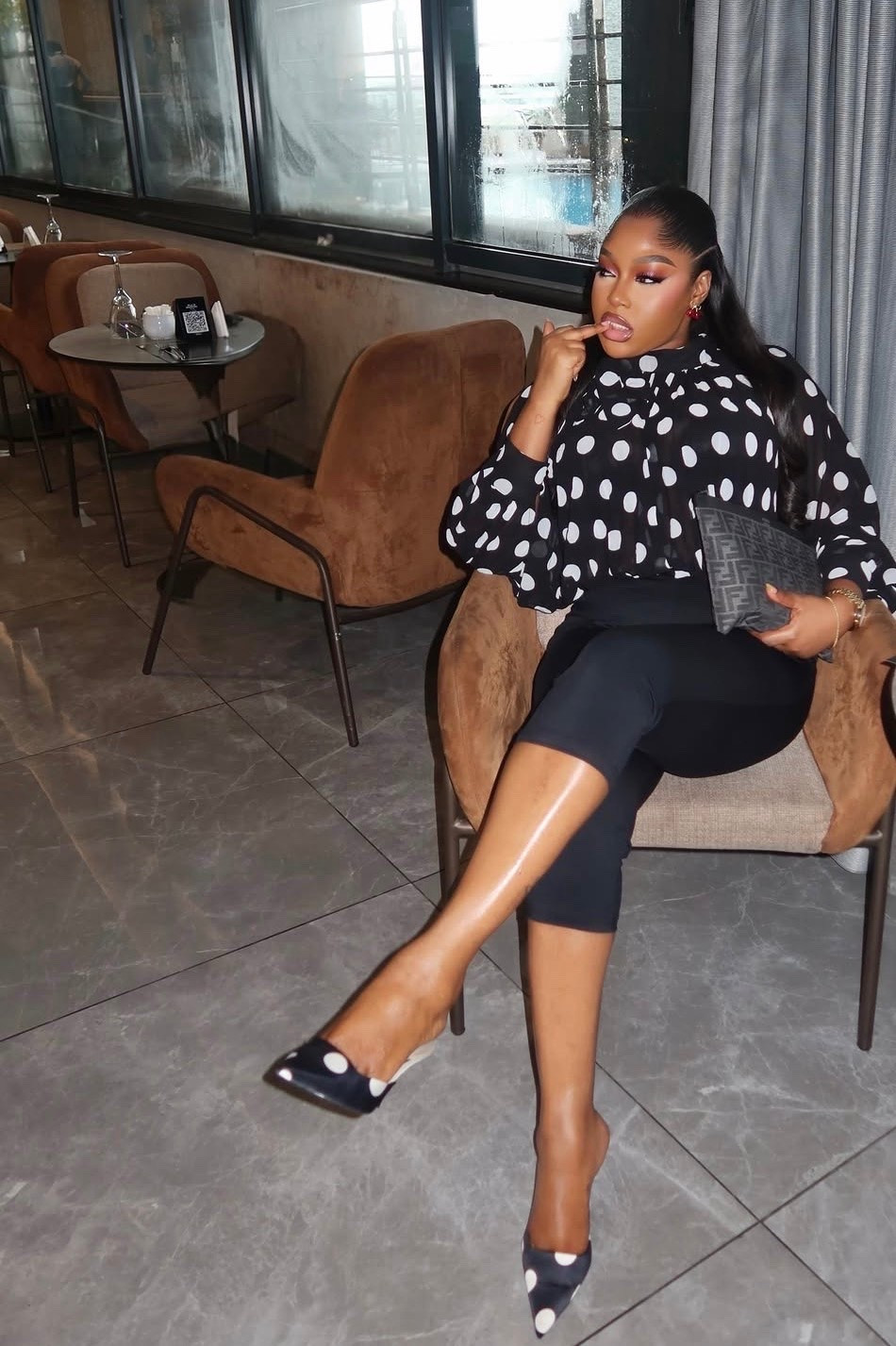 Polka dot bomber
Black Capri
Polka dot pumps

#LTKootd #LTKBeauty #LTKPetite