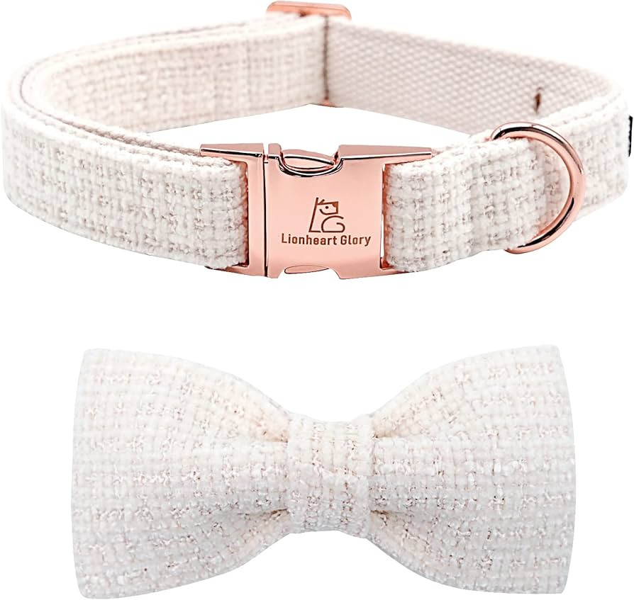 Lionheart glory Dog Bow Collar, Adjustable Dog Collar with Bowtie, Pet Gift Girl or Boy Collar fo... | Amazon (US)