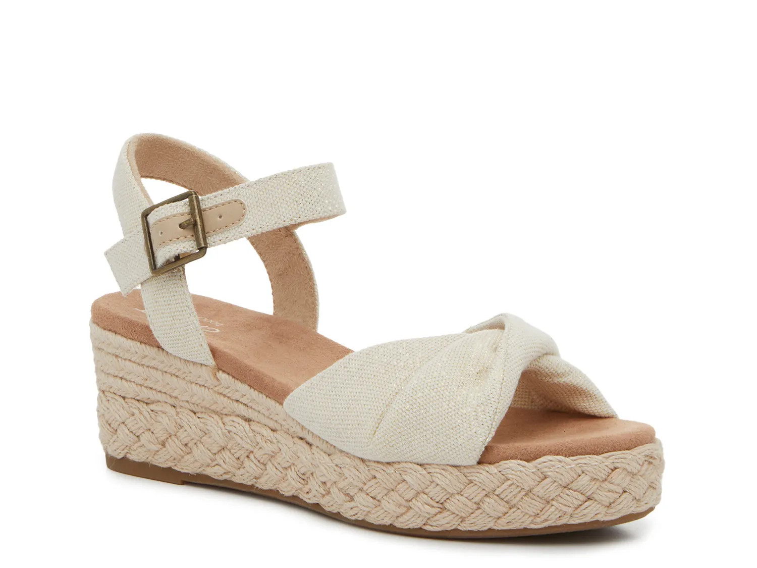 TOMS Kinsley Platform Wedge Sandal | Women's | Natural Beige | Size 7.5 | Sandals | Ankle Strap | DSW
