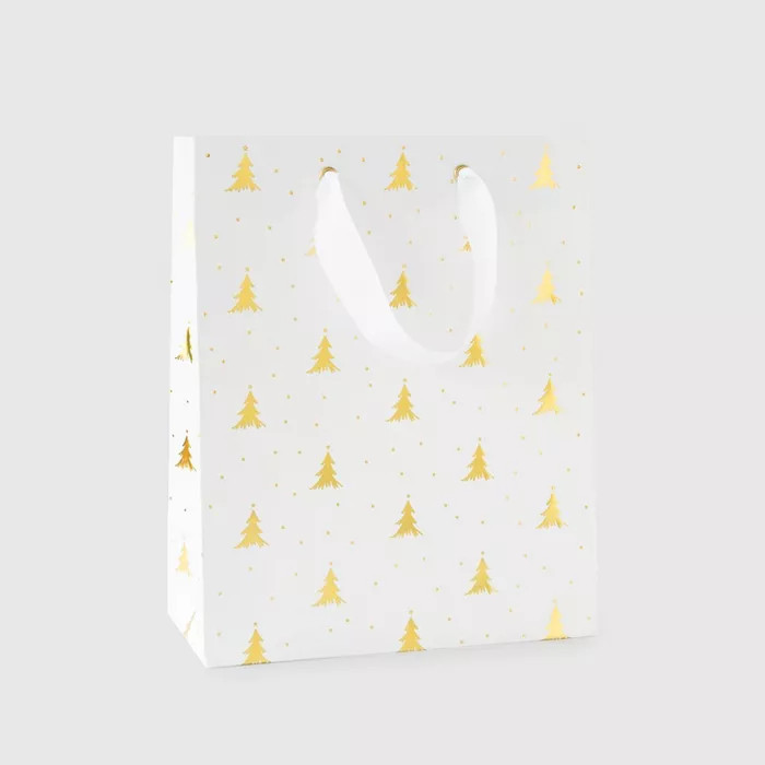 White and Gold Christmas Tree Cub Bag - Sugar Paper™ | Target