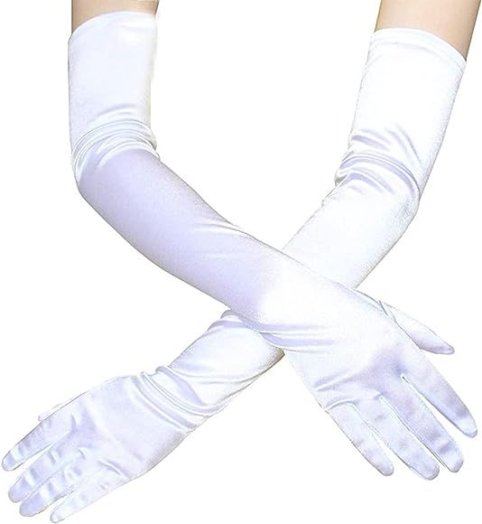 kuou Elbow Gloves, Evening Opera Gloves Long Gloves Fancy Dress Gloves 1920s Style Prom Gloves Sa... | Amazon (UK)