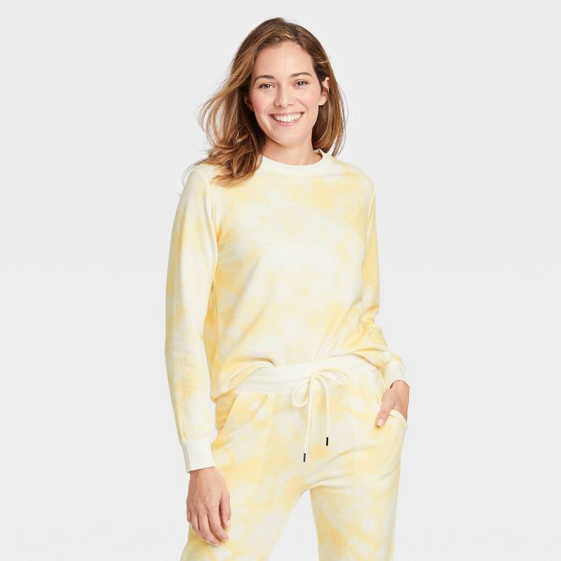 Women's Beautifully Soft Fleece Tie Dye Lounge Sweatshirt - Stars Above™ | Target