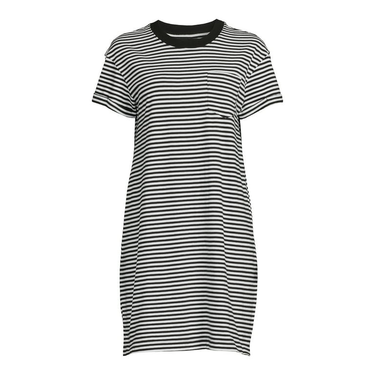 Time and Tru Women's T-Shirt Dress with Chest Pocket - Walmart.com | Walmart (US)