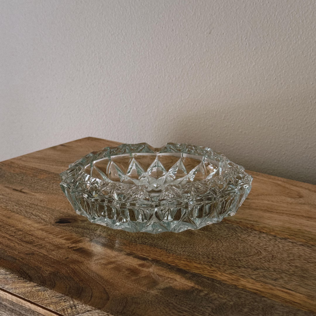 Vintage Glass Ashtray | retro decorative catchall dish, mid century clear glass, trinket tray, co... | Etsy (US)