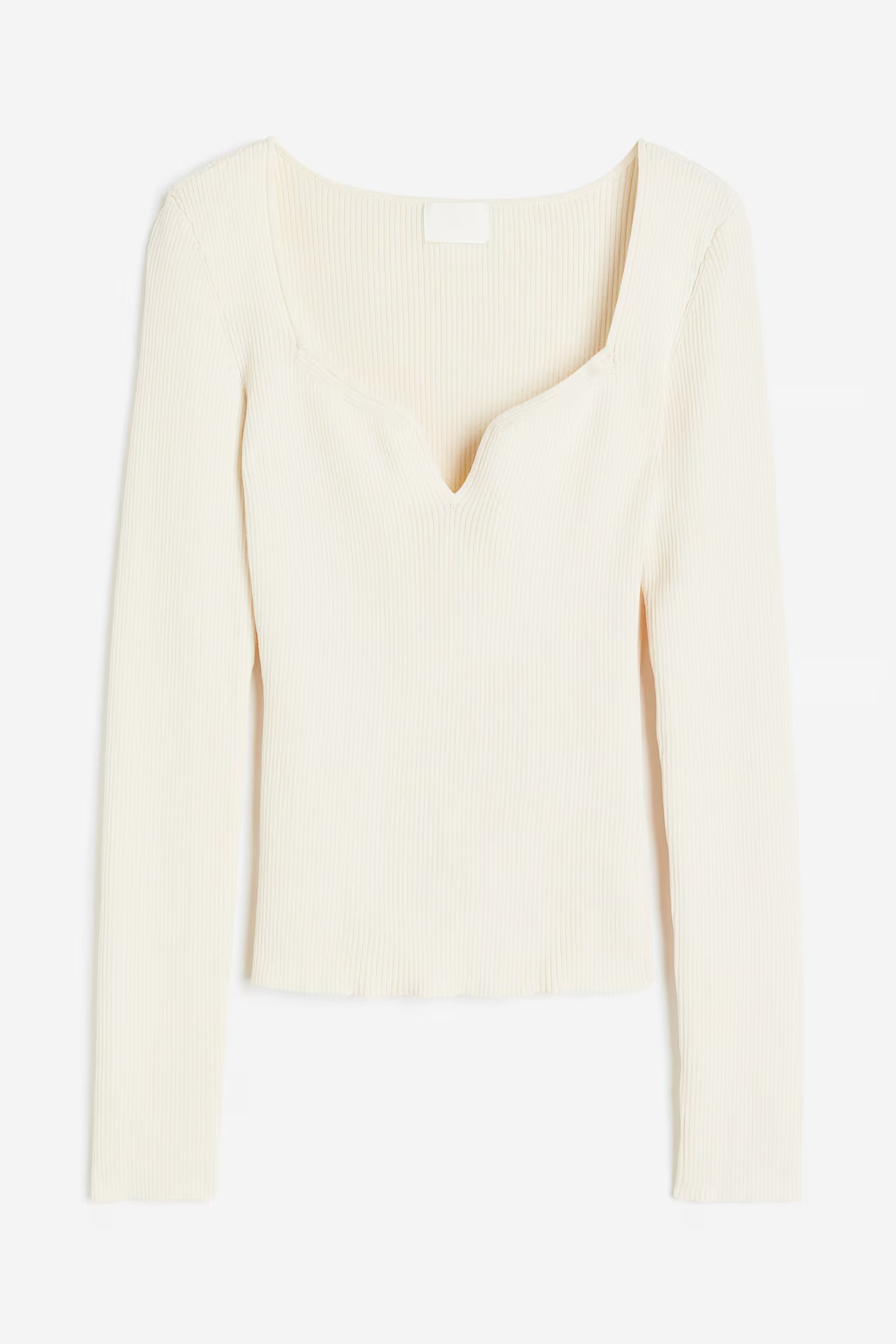 Rib-knit sweetheart-neck top | H&M (UK, MY, IN, SG, PH, TW, HK)