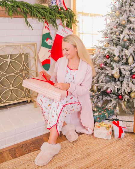 What I’m wearing on Christmas morning! I size up to a large in the pajamas, and wear a medium in the robe! 

#LTKGiftGuide #LTKSeasonal