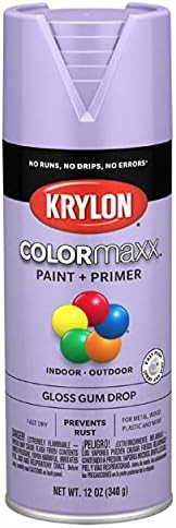 Krylon K05521007 COLORmaxx Spray Paint and Primer for Indoor/Outdoor Use, Gloss Gum Drop Purple | Amazon (US)
