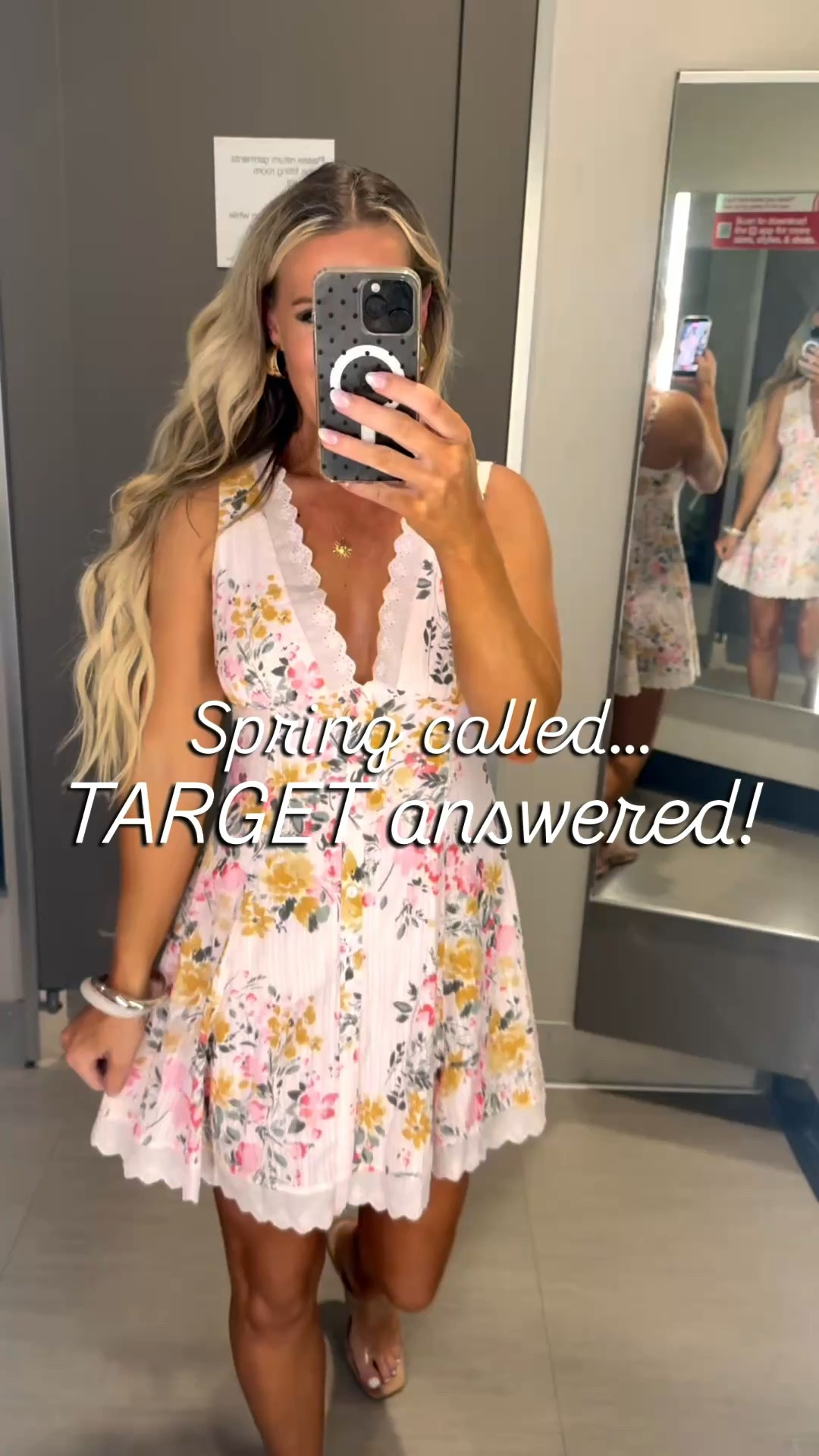 For reference, I’m 5‘7“ 145 pounds. Wearing a size small in all dresses. ￼ wearing a size small in all shorts and tops. Wearing a size 27 in the black denim skirt. 

Spring called and guess who answered? Yup, you know it, @target 
.
.
.
.
.
.
Target spring 2026, target haul, target, spring fashion, 2026, summer fashion, 2026, Mother’s Day, outfit, target Mother’s Day, target new release, viral target fines, must have fashion 2026

#LTKSeasonal #LTKootd #LTKmomlife