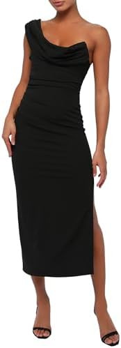 Lulus Womens Scarlett Crepe Midi Dress | Amazon (US)