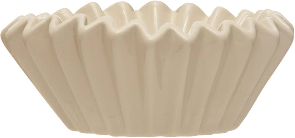 Creative Co-Op Fluted Stoneware, White Bowl | Amazon (US)