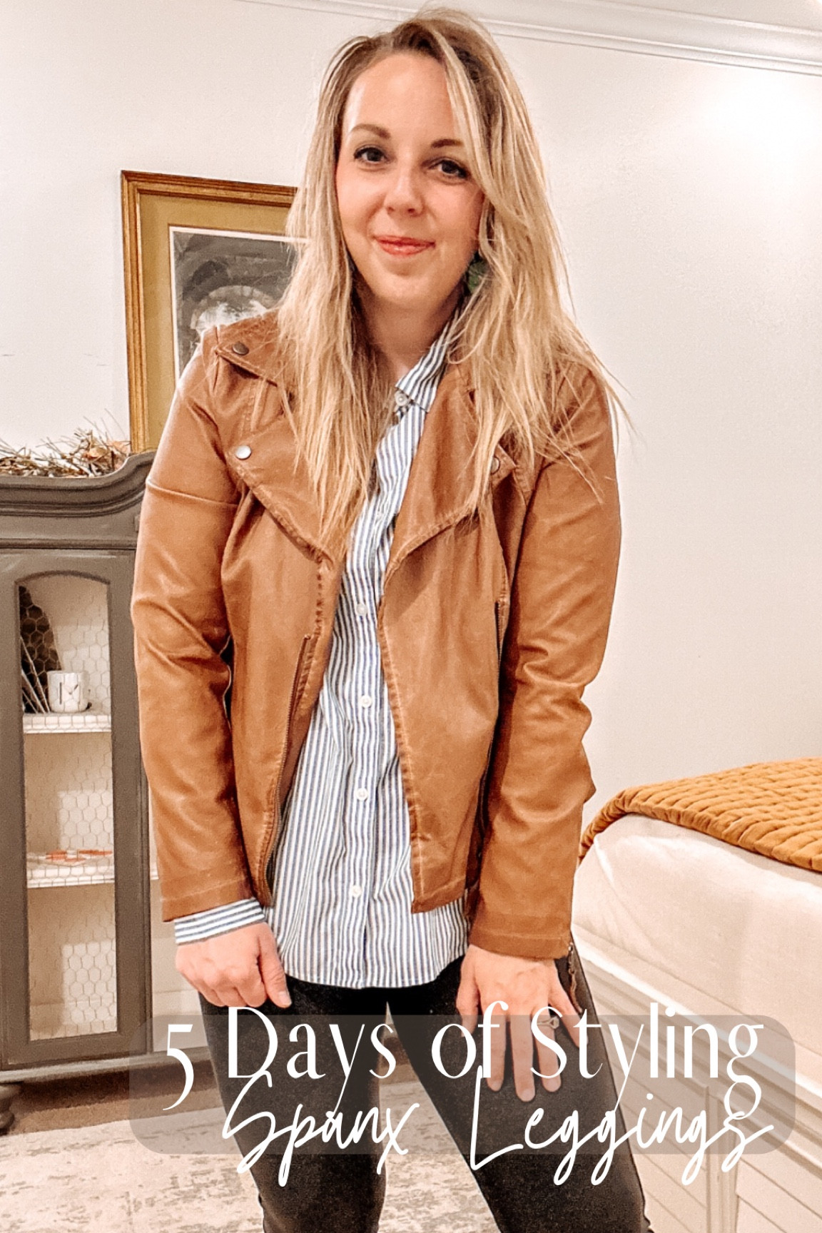 Classic trio—- #spanx leggings, a leather jacket and a button up shirt. 



#spanx #fauxleatherleggings #classiclooks

#LTKmidsize #LTKstyletip #LTKworkwear