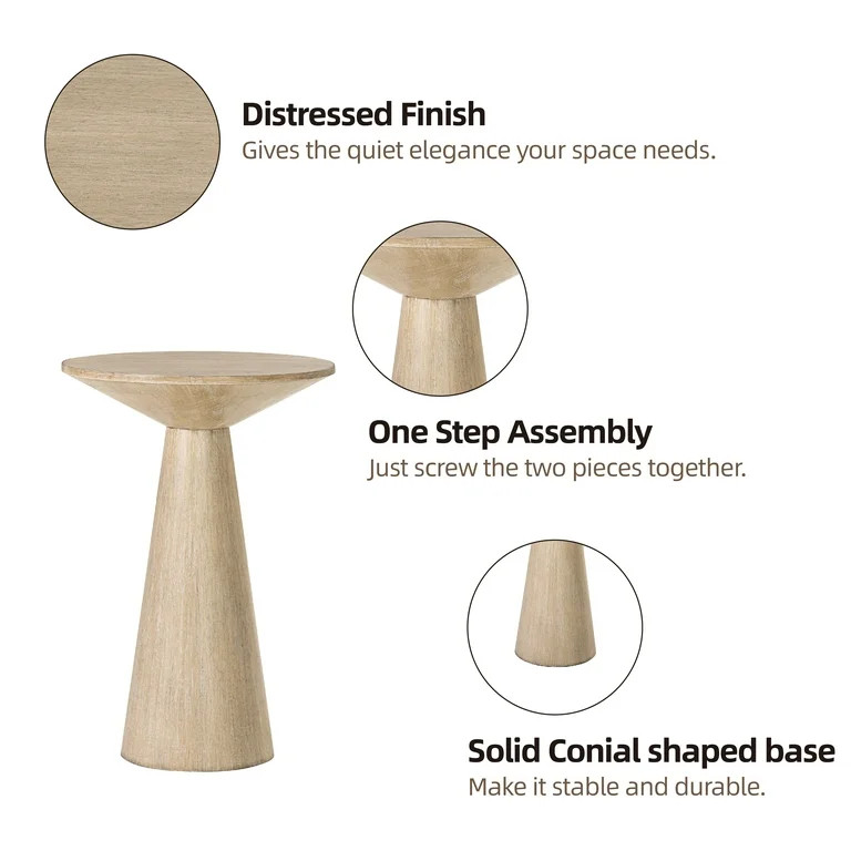 COZAYH Small Pedestal End Table Round Farmhouse Martini Table Wood Plant Stand Rustic Drink Table... | Walmart (US)