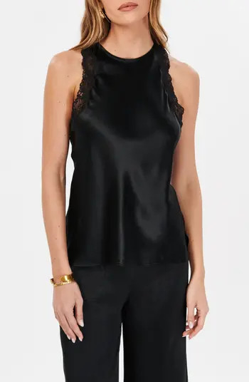 Ronan Lace Detail Silk Charmeuse Tank Top | Nordstrom