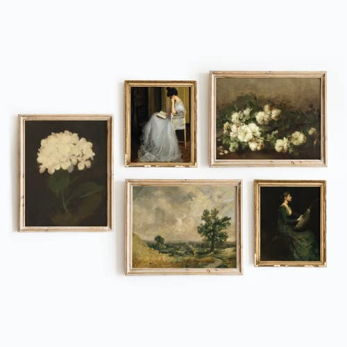 Set 5 Gallery Wall Art French Country Decor, Vintage Wall Decor Landscape Wall Art, Vintage French Country Wall Decor, Antique Rustic Moody Decor Vintage Wall Art, Cottagecore Wall Decor(UNFRAMED) | Amazon (US)