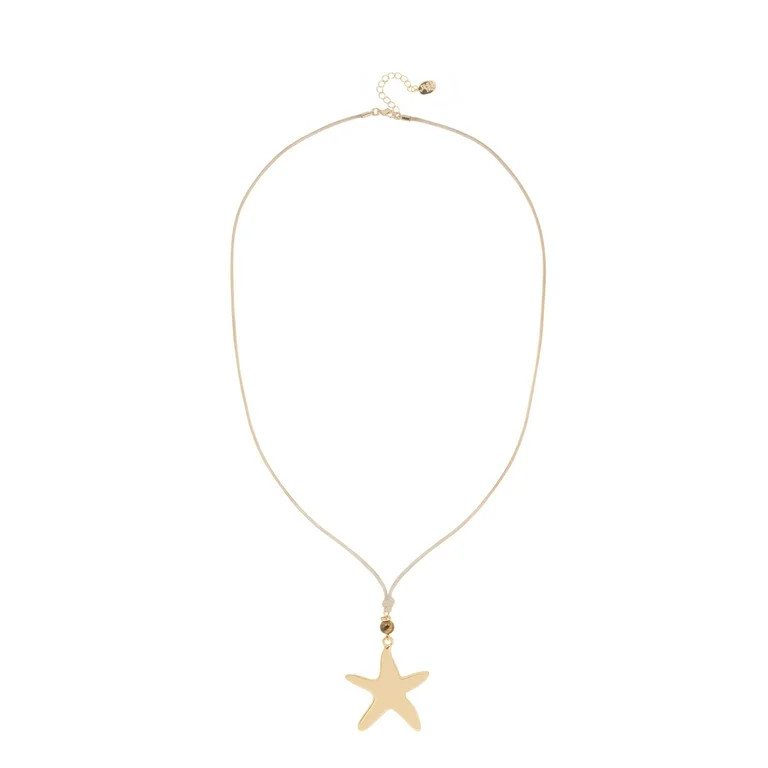 Time and Tru Starfish Pendant Necklace with Corded Design and Golden Details | Walmart (US)