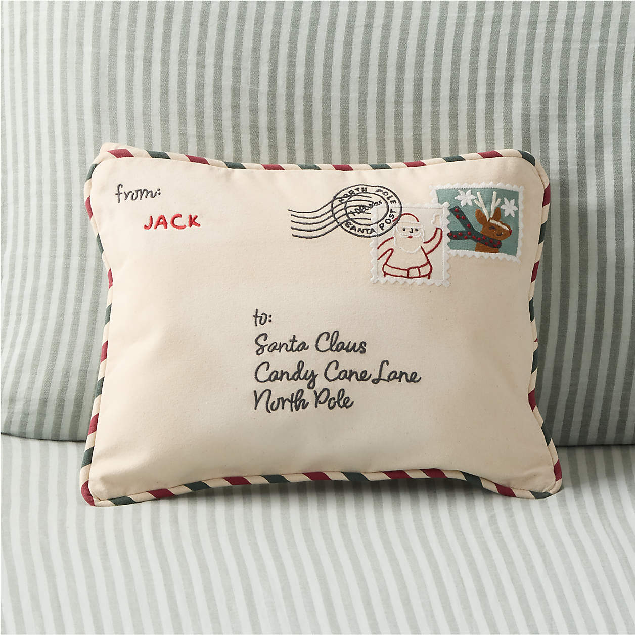 North Pole Express Kids Christmas Throw Pillow + Reviews | Crate & Kids | Crate & Barrel