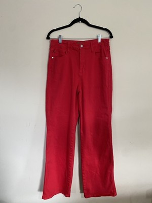 Judy Blue Red Garment Dyed High Waist Denim Jeans Straight Womens Sz 11/30 | eBay US