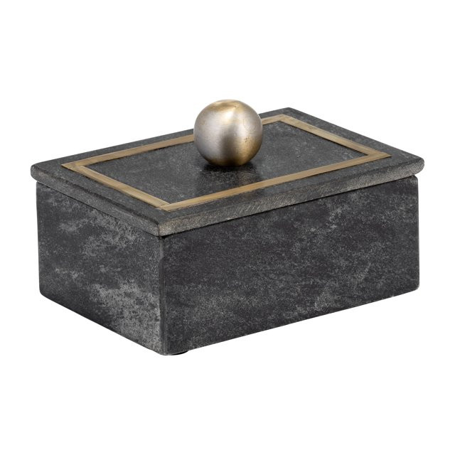Sagebrook Home Marble, 7x5 Rectangular Box with Gold Knob, Black | Walmart (US)