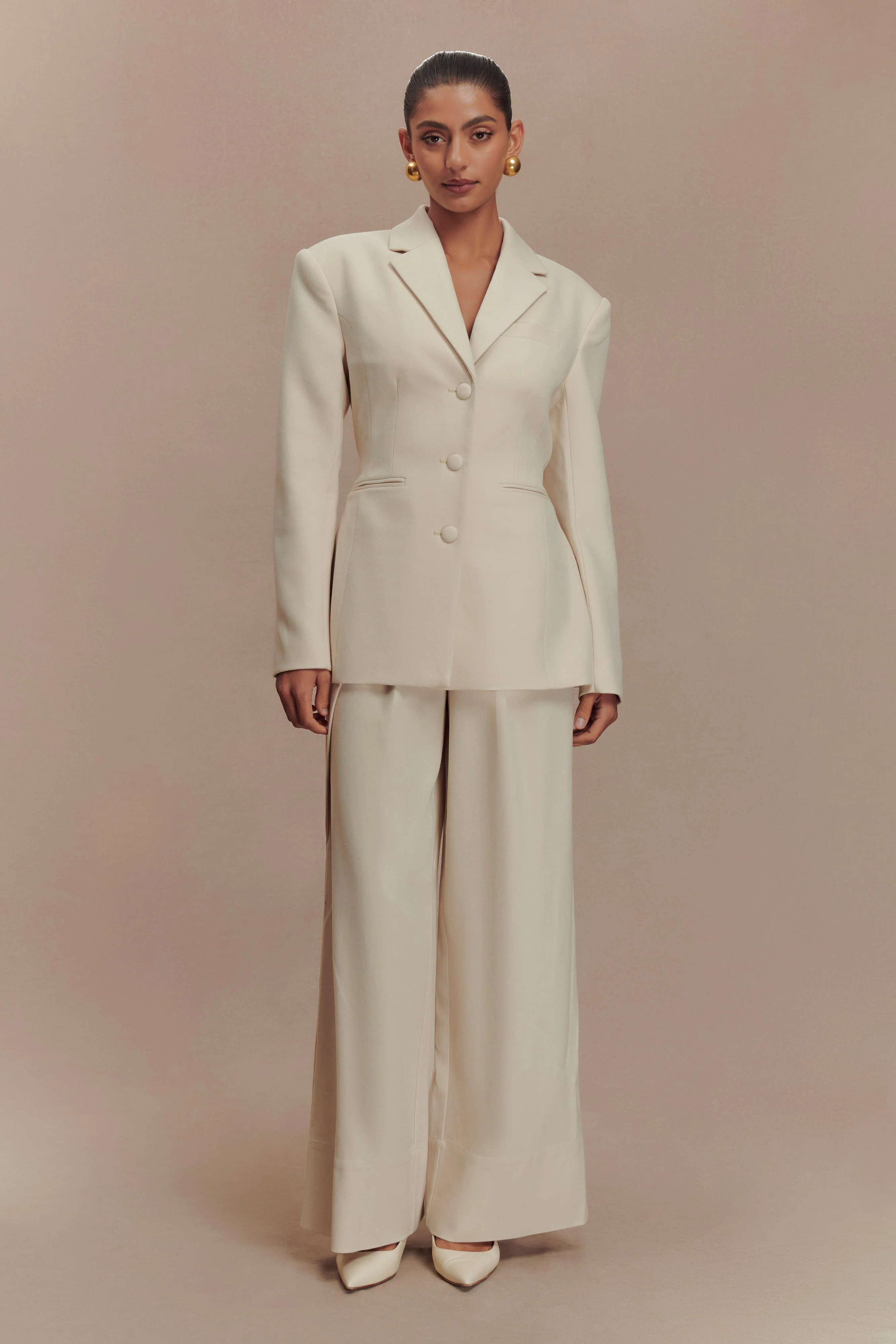 Bellamy Cinched Blazer - Buttermilk | MESHKI US