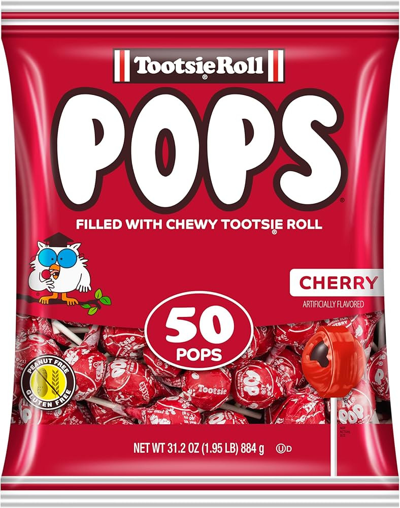 Tootsie Pops Single Flavor Bag - Cherry Flavored Lollipops with Chocolatey Center - Individually ... | Amazon (US)