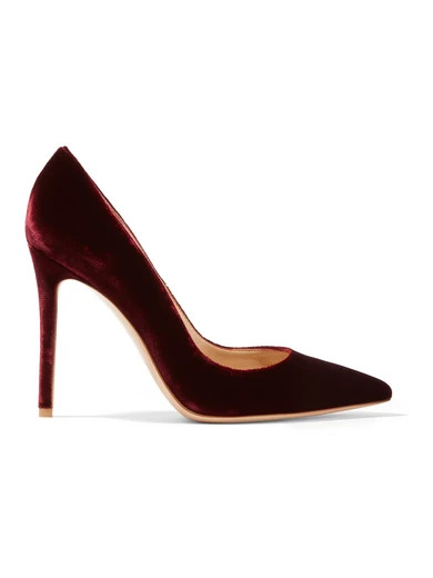 Gianvito Rossi - Velvet Pumps - Claret | NET-A-PORTER (US)