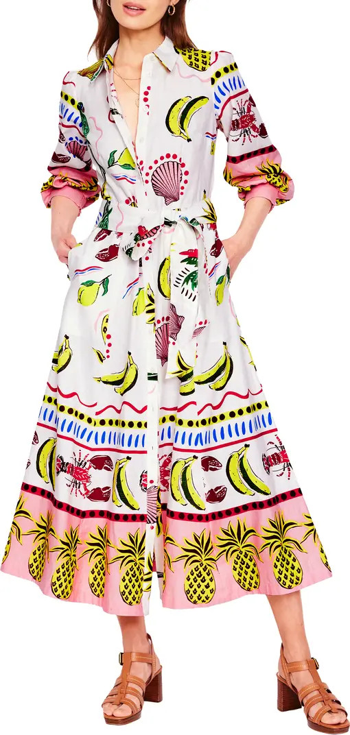 Clara Print Linen & Cotton Maxi Shirtdress | Nordstrom