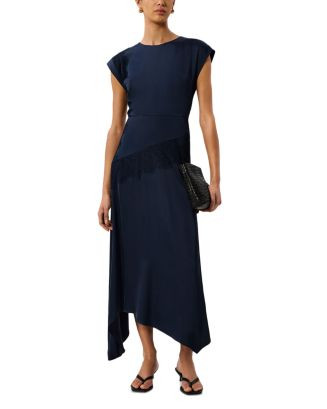 Whistles Lace Insert Asymmetric Dress | Bloomingdale's Women | Bloomingdale's (US)