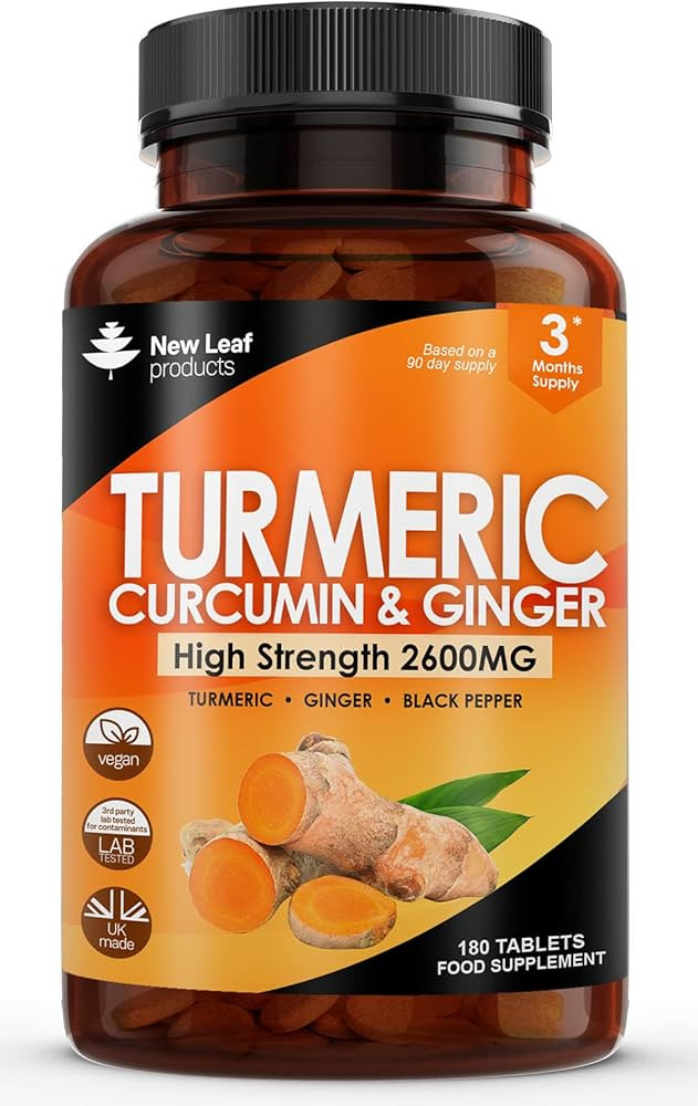 Turmeric Tablets 2600mg with Black Pepper & Ginger - 95% Curcumin Extract 180 and (3 Month) High ... | Amazon (US)