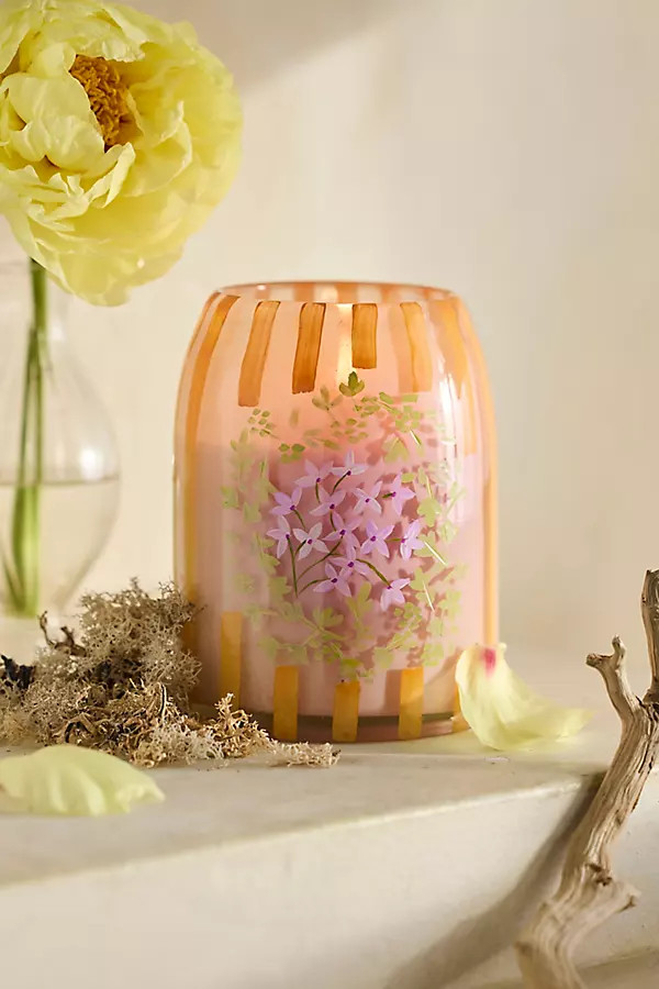 Floral Stripe Candle | Terrain