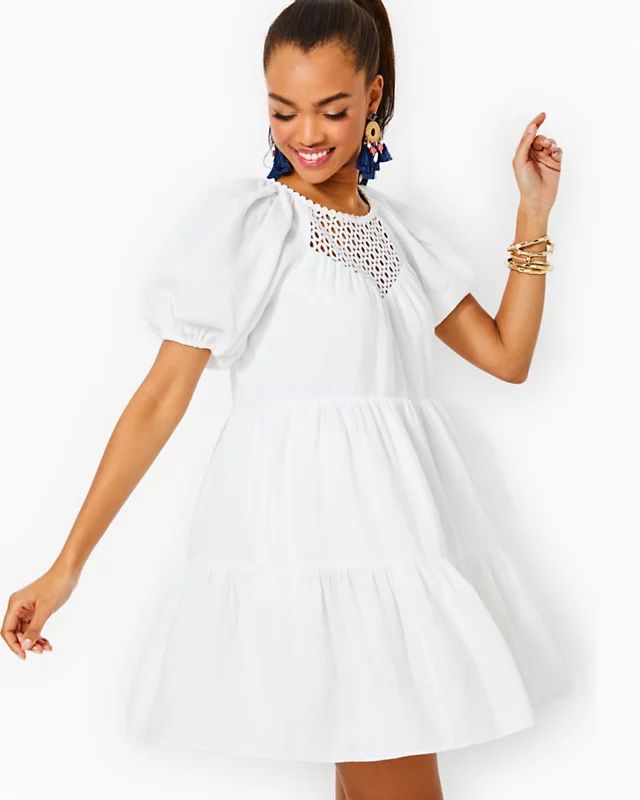 Charlet Short Sleeve Linen Dress | Lilly Pulitzer