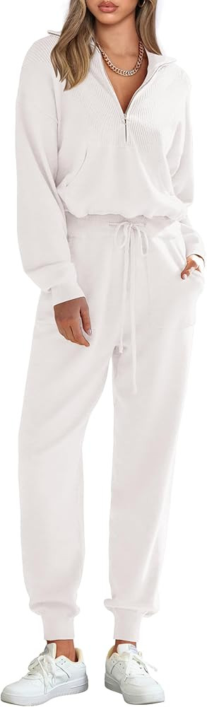 PRETTYGARDEN Women's 2 Piece Sweater Set Tracksuit
        Zip Up, Pullover, Sweatshirt, Jogger, ... | Amazon (US)