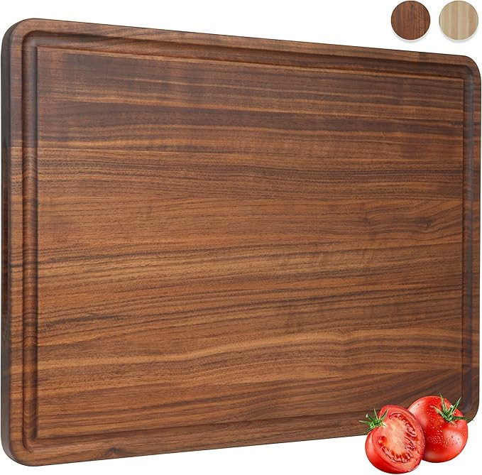 AZRHOM Extra Large Walnut Wood Cutting Board for Kitchen 20x15 Cheese Charcuterie Board (Free Gif... | Amazon (US)