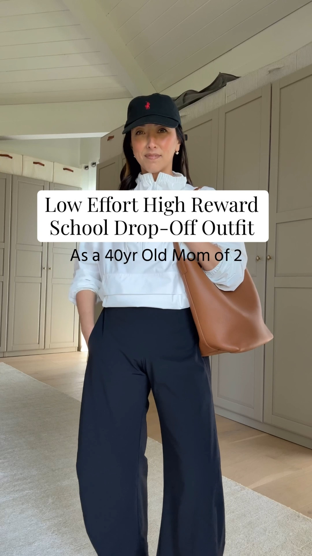 Low effort high reward school drop off outfit. 

Zella windbreaker xs
Everlane box cut tee medium
Ruti pants petite 4
Everlane Leather sandals 5
Quince bucket bag
Polo hat 
Electric picks earrings
Electric Picks necklace 

#LTKmomlife #LTKPetite #LTKgrwm