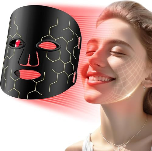 Red Light Therapy Mask for Face, 8 Modes LED Face Mask Light Therapy with 288 LEDs, 630nm & 850nm Infrared Light Therapy Mask at Home, Portable with Timer & 2600mAh Remote Control for Anti-Aging. | Amazon (US)