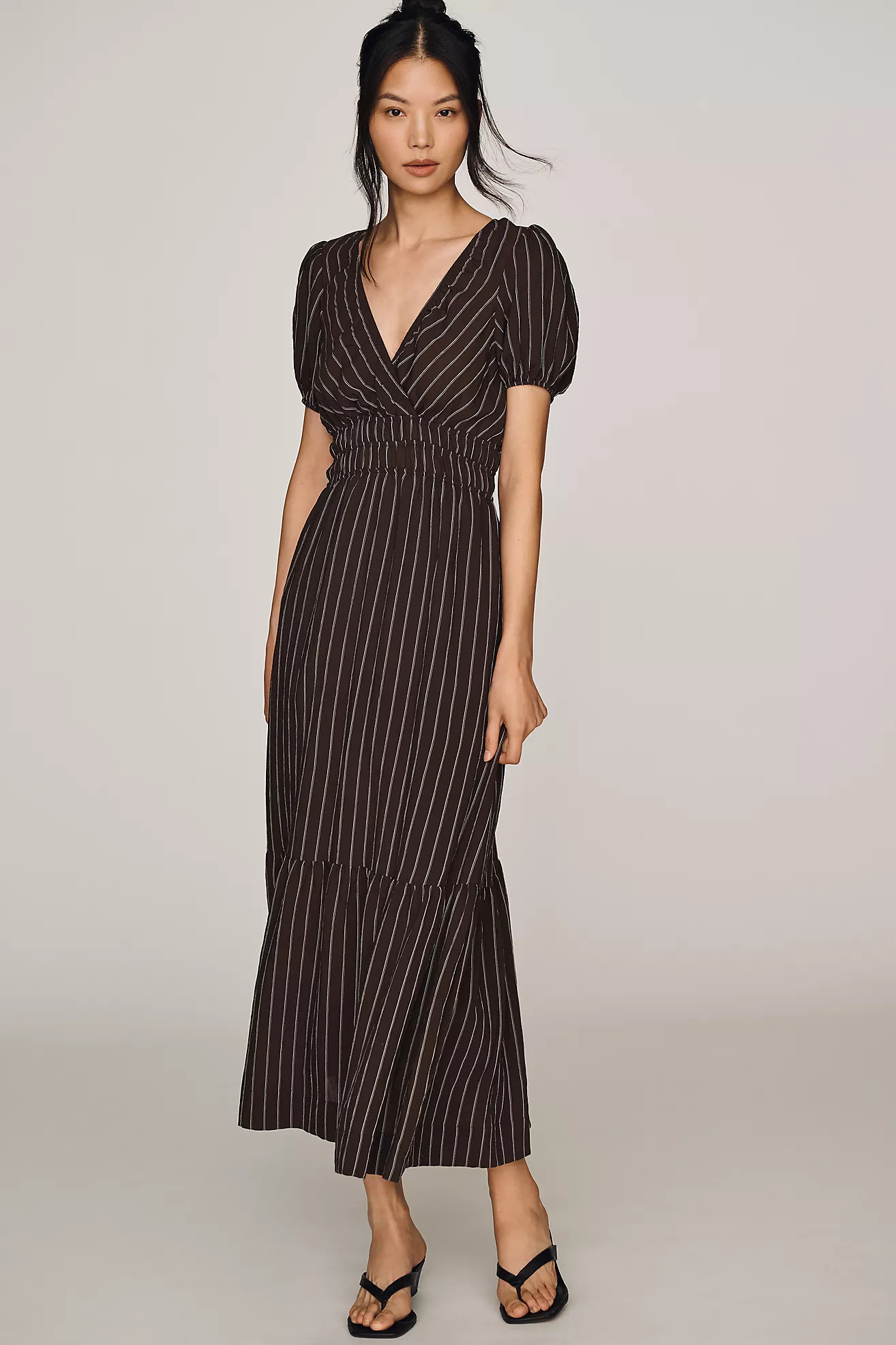 By Anthropologie Puff Sleeve Waisted Maxi Dress | Anthropologie (US)