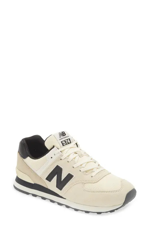 New Balance 574 Classic Sneaker in Macadamia Nut/Black at Nordstrom, Size 8.5 | Nordstrom