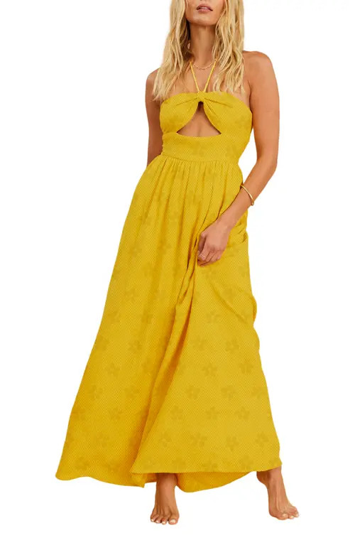 Billabong x The Salty Blonde Sunset Glow Cutout Halter Dress in Multi at Nordstrom, Size X-Small | Nordstrom