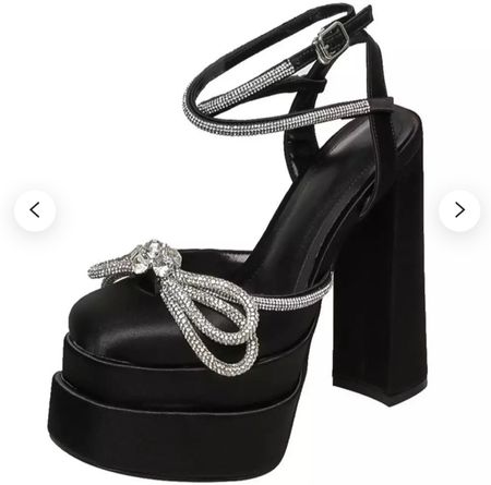 Platform rhinestone bow heels 
Platform wedding heels 

#LTKshoecrush #LTKunder100 #LTKwedding
