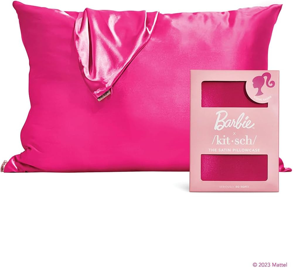 Kitsch x Barbie Satin Pillowcase with Zipper for Hair & Skin, Softer Than Silk Pillow Cases Queen... | Amazon (US)