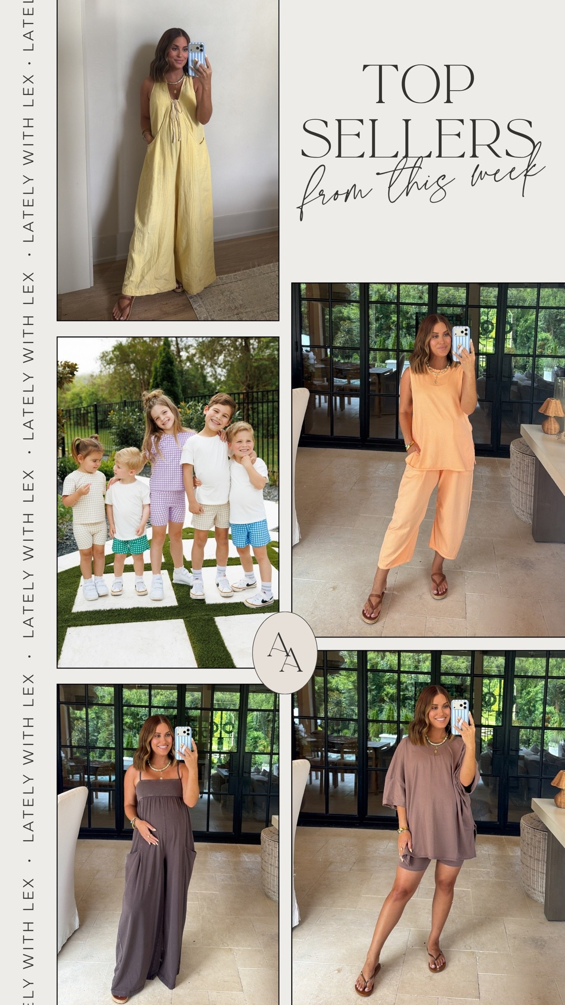 This week’s top sellers ✨

1. FP Movement relaxed set in ‘pastel peach’- wearing an xs
2. Hot Shot Reversible Set- wearing xs in ‘chocolate brown’
3. Ollie’s Day x Salt Project kids collection, now 50% off! 
4. Easy Street Jumpsuit in yellow- wearing xs
5. Hot Shot Strappy Onesie- wearing xs in charcoal color!

#LTKSaleAlert #LTKBump #LTKSeasonal