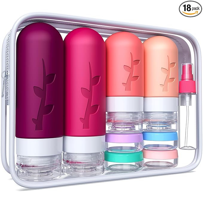 Travel Bottles for Toiletries, Tsa Approved Silicone Containers for Toiletries, Leak Proof Refill... | Amazon (US)
