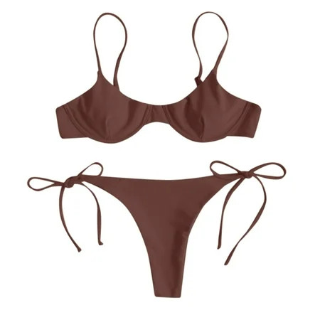 GWAABD Jacquard Swimsuit Set Padded Beachwear Swimsuit Women Push Up Swimwear Floral Print Bikini Sw | Walmart (US)