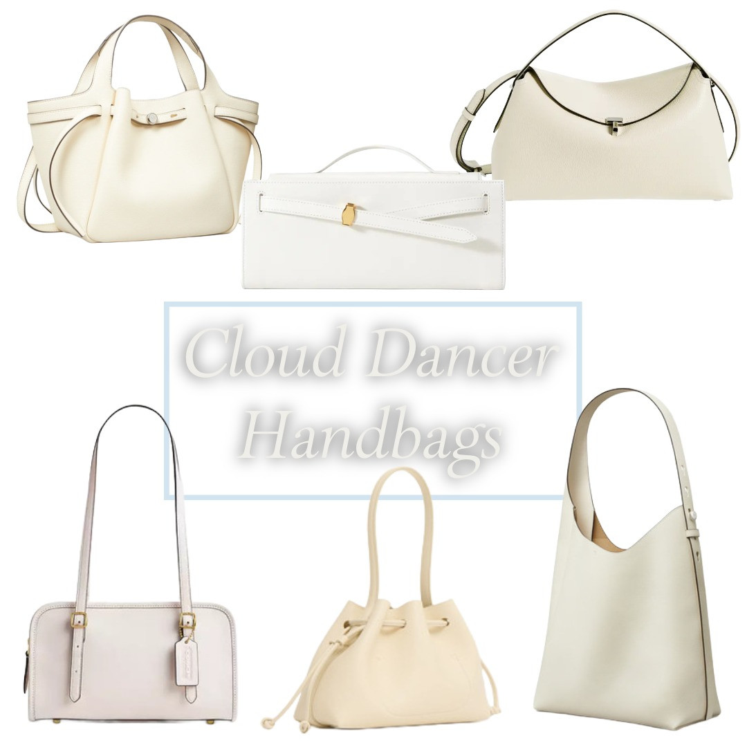 Cloud Dancer inspired handbags for the new year. I love this fresh neutral for handbags. You can wear it everyday! Love that! 

 #LTKGiftGuide #LTKOver40 #LTKSaleAlert